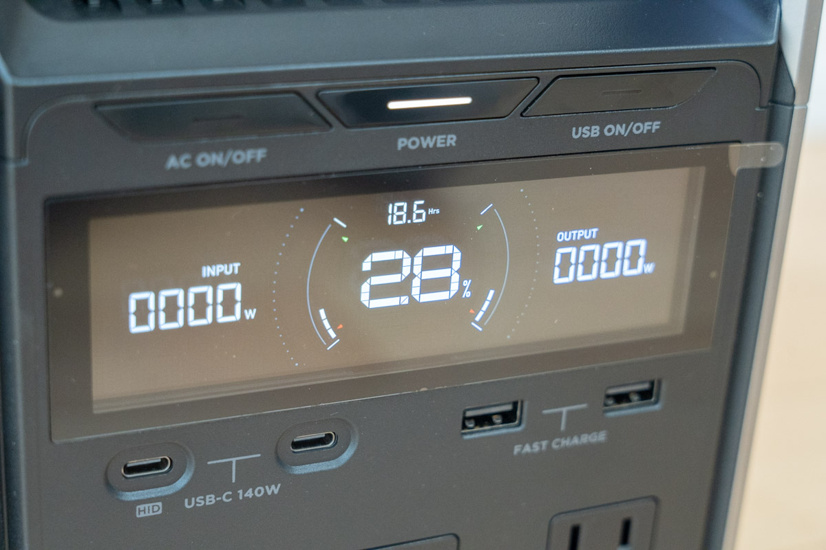 EcoFlow DELTA 3 Plusのディスプレイ