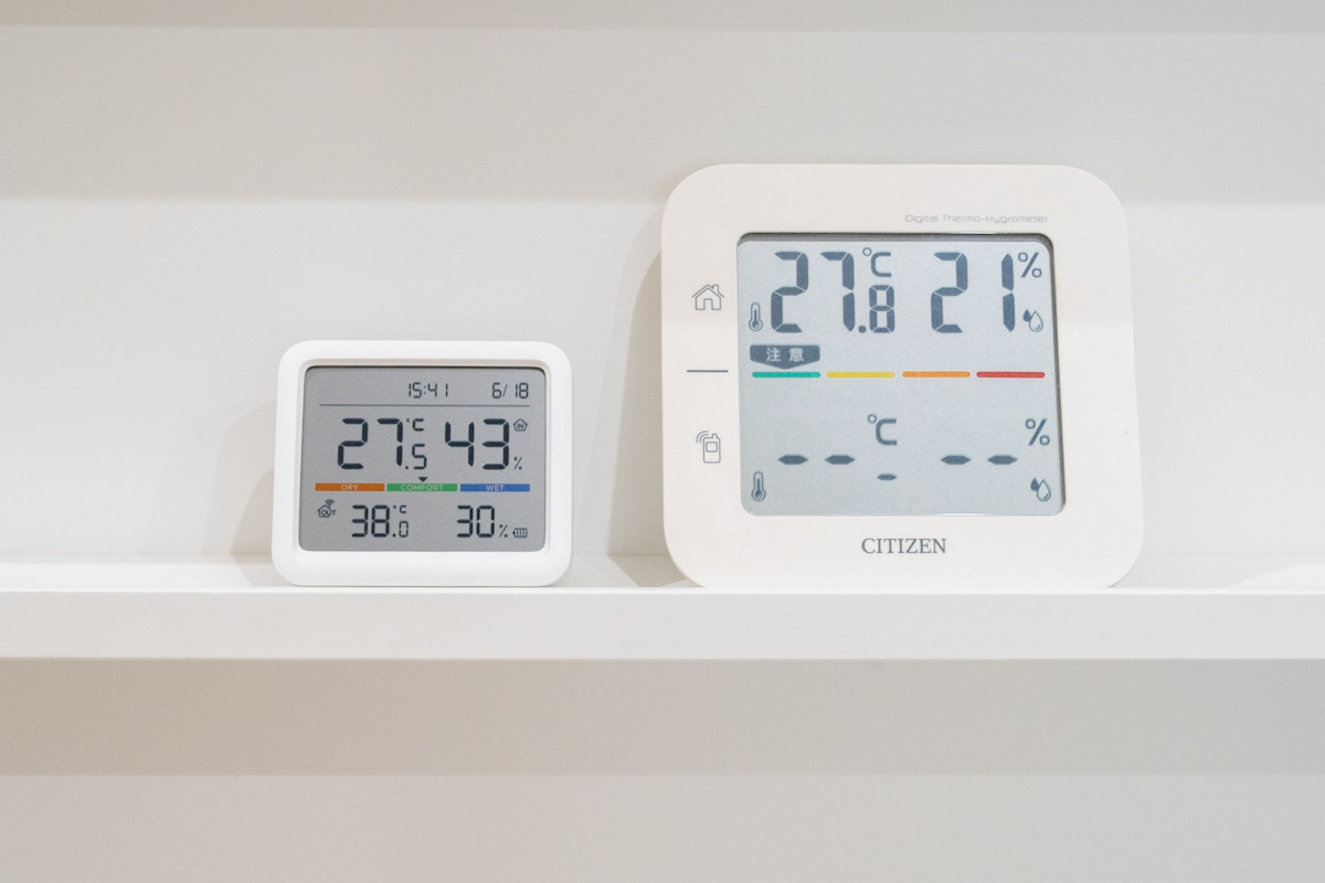 SwitchBot 温湿度計ProとCITIZENの温湿度計
