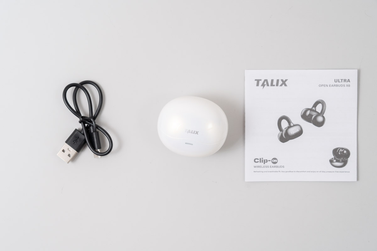 TALIX Ultra Open Earbuds X6の同梱物