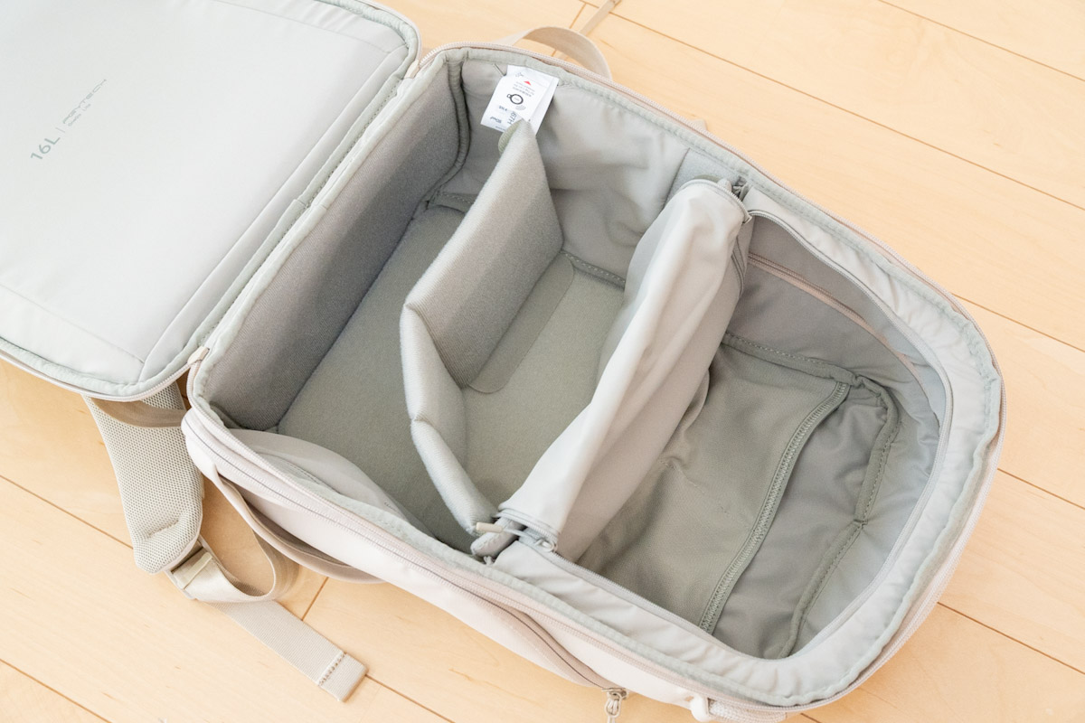 PGYTECH OneGo Lite Backpackのメイン収納
