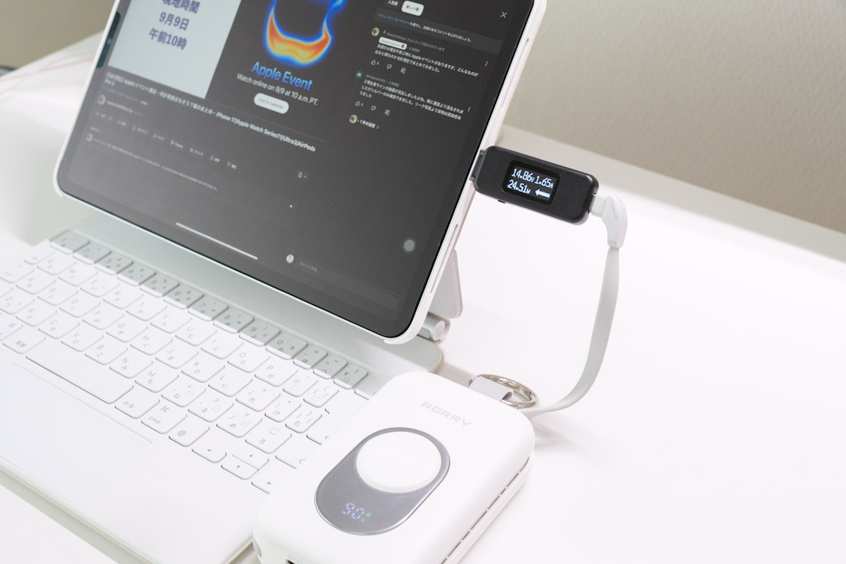 RORRY D2-20000でiPadを充電
