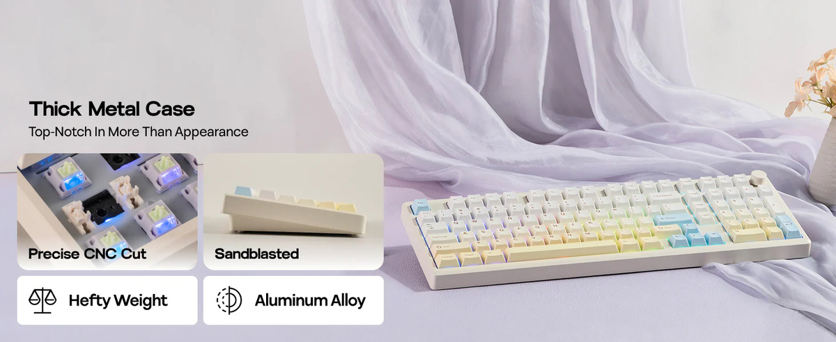EPOMAKER Galaxy100 Liteのクリーミーホワイト