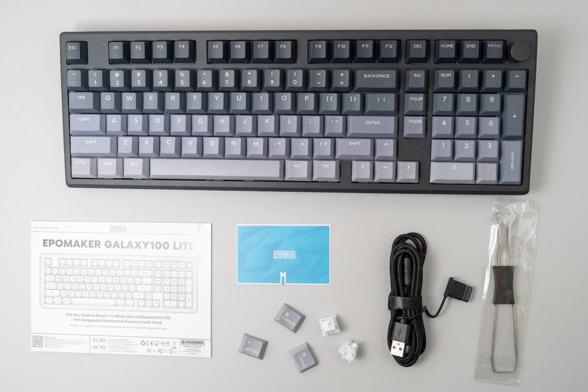 EPOMAKER Galaxy100 Liteの同梱物