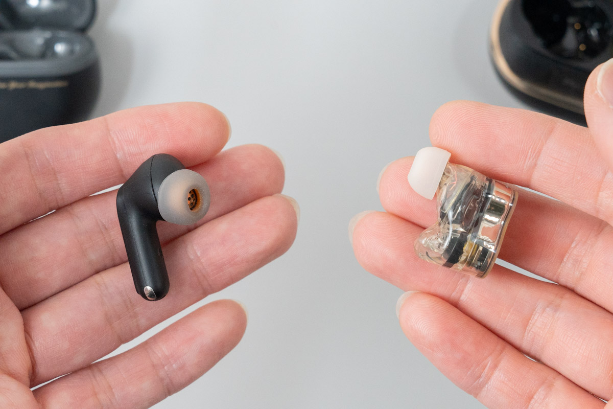 SOUNDPEATS H3とCapsule3 Pro+のイヤホン形状の違い比較