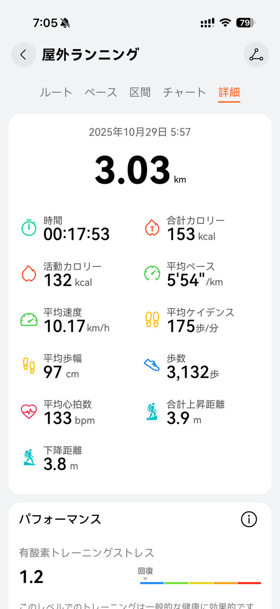 HUAWEI Watch GT 6のワークアウト画面