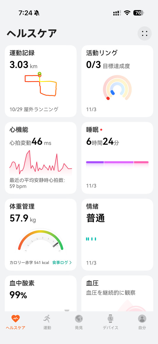HUAWEI Watch GT 6のヘルスケア