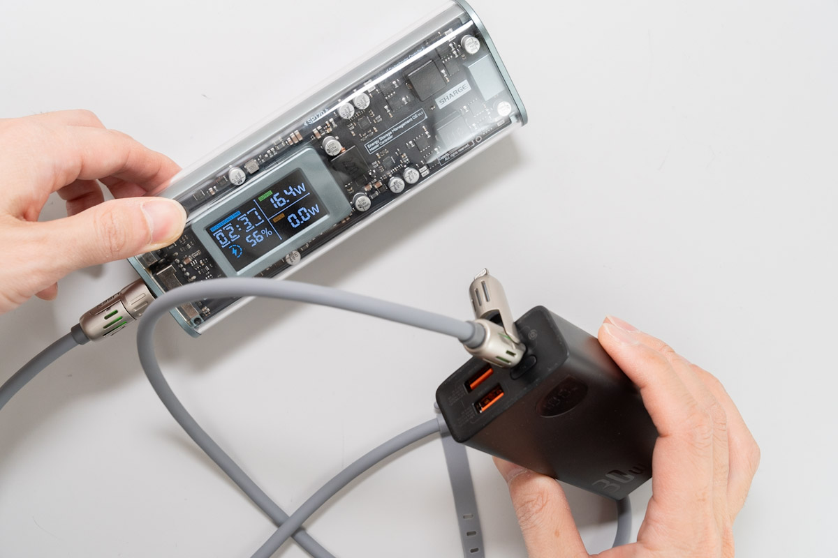 LISEN マルチ充電ケーブル 4in1をA to Cで接続