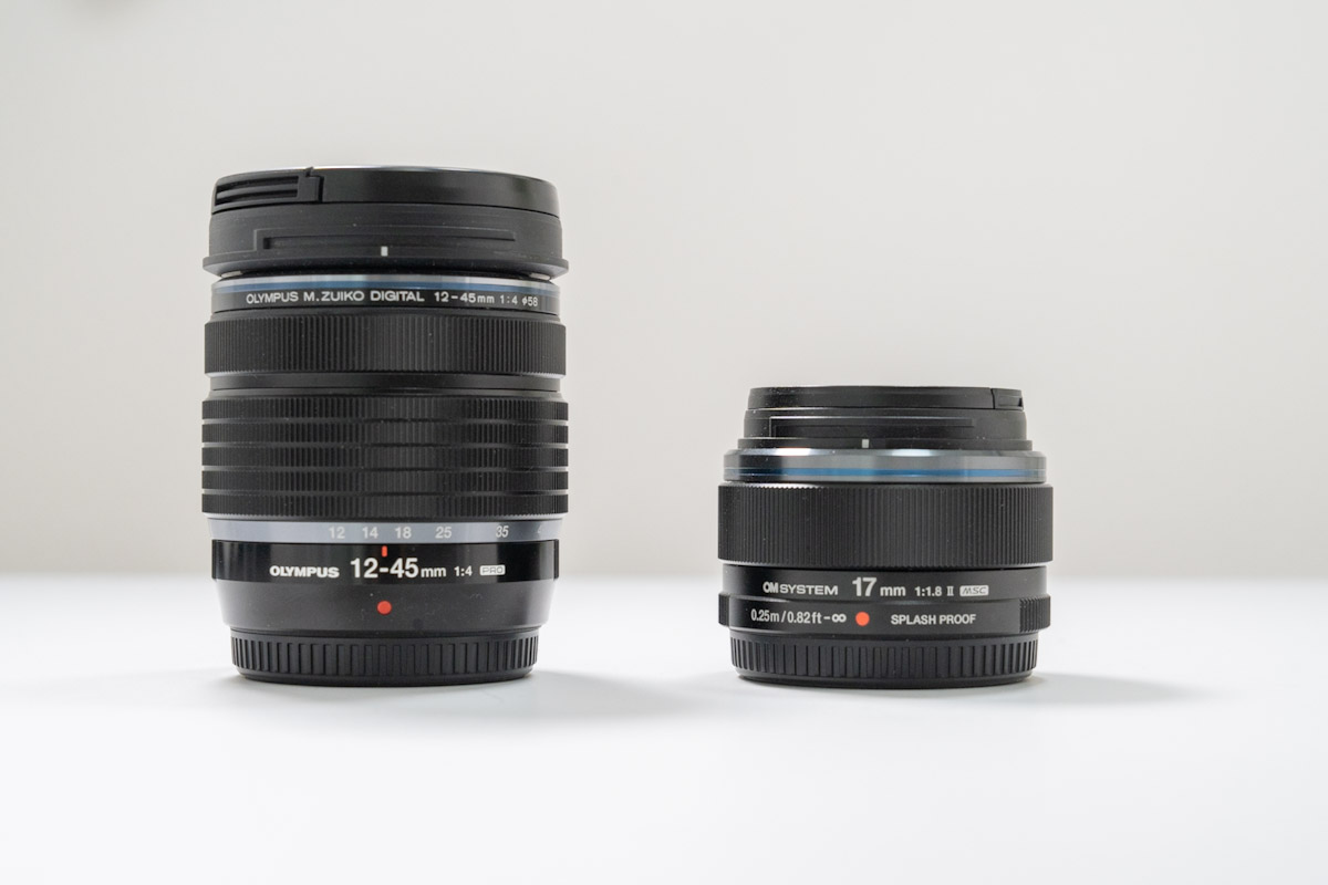 12‐45mm F4.0 PROと17mm F1.8 Ⅱ