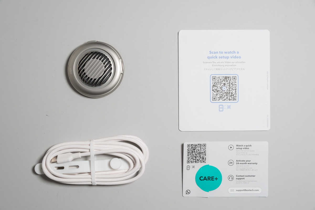 Cyclone 25Wの付属品一覧。本体、USB-Cケーブル、説明書類