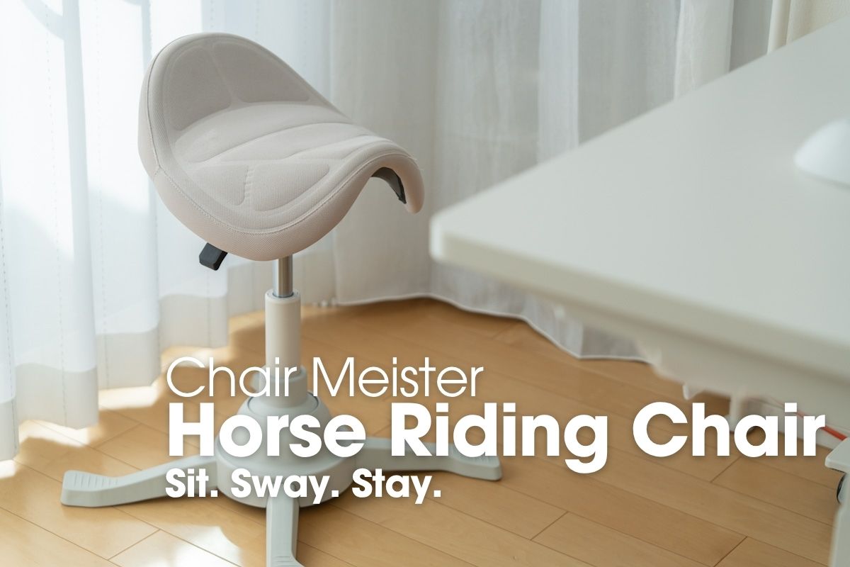窓ぎわに置いたChair Meisterのホースライディングチェア